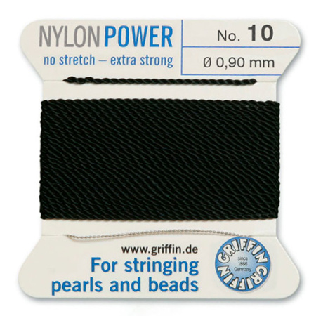 <p>
Толстая и прочная нить Nylon Power из высококачественного нейлона, очень крепкая, не растягивается. Произведена компанией Griffin (Германия). К нити прикреплена проволочная иголочка. Идеально подходит для использования с жемчугом и натуральными камнями. Толщина около 0,9 мм. Оттенок может отличаться от фотографии и в разных поставках. Намотка может состоять из нескольких частей. Цена за моток 2 метра.
</p>