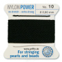 <p>
Толстая и прочная нить Nylon Power из высококачественного нейлона, очень крепкая, не растягивается. Произведена компанией Griffin (Германия). К нити прикреплена проволочная иголочка. Идеально подходит для использования с жемчугом и натуральными камнями. Толщина около 0,9 мм. Оттенок может отличаться от фотографии и в разных поставках. Намотка может состоять из нескольких частей. Цена за моток 2 метра.
</p>