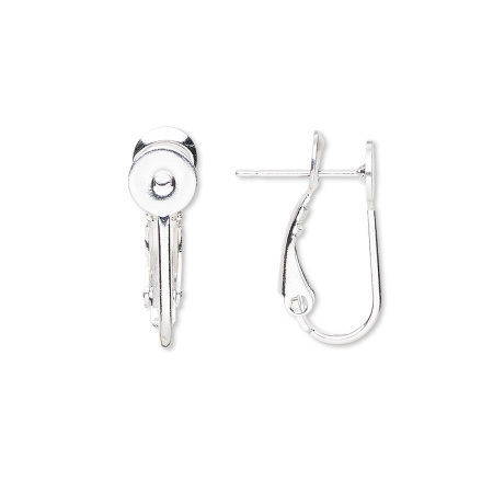 Швензы закрытые, 18.5мм, с итальянским замком, с платформой 6мм, базовый материал - латунь, посеребренные, пара