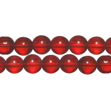 Бусины стеклянные, 12мм, красные, 28 шт., низка