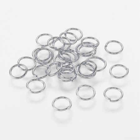 Соединительное колечко, 6мм (толщина 0.7мм, внутренний размер 4.6мм), базовый материал - железо, стального цвета, 10 грамм