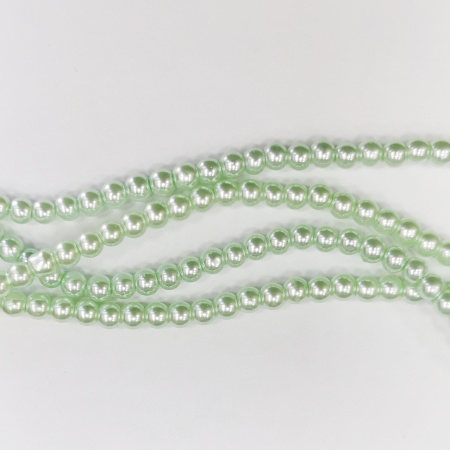 Бусина стеклянная, 4мм, жемчуг искусственный, нежно-зеленый, 200 шт., низка