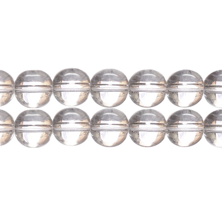 Бусины стеклянные, 10мм, кристально-прозрачные, 32 шт., низка