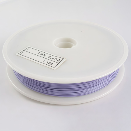 Тросик ювелирный, 0.45мм, цвет сиреневый, катушка, 50 метров