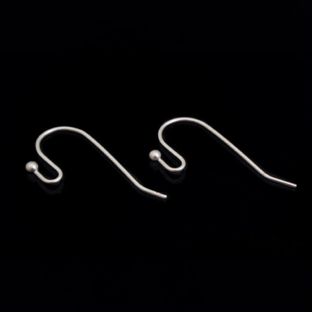 Швензы открытые, 13мм, Корея, с шариком, базовый материал - латунь, под матовый родий, 2 пары