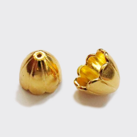 Конус, 17х14мм (внутренний размер 13.5мм), колокольчик, базовый материал - цинковый сплав, золотистый, 5 шт.