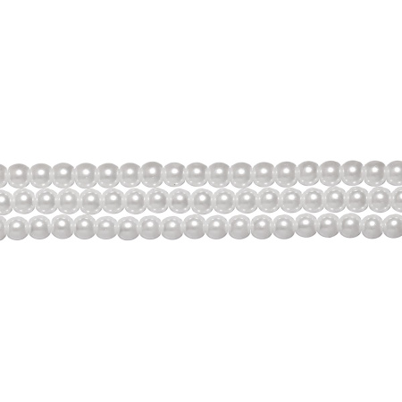 <p>
Белые стеклянные бусины с покрытием под жемчуг. Бусины могут немного отличаться по форме и размеру, быть слегка приплюснутыми у отверстия, могут попадаться слипшиеся бусины. Оттенок может немного отличаться от фотографии и от партии к партии. Низки формируются без проверки каждой бусины на дефекты. Цена за низку 70-80 см, около 180-200 шт.
</p>