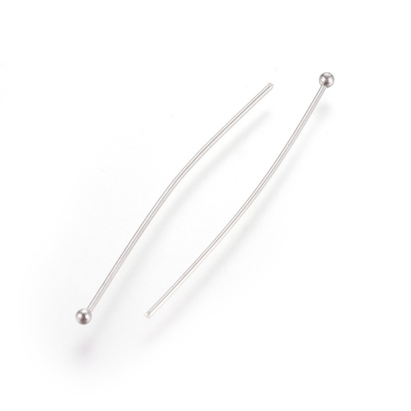 <p>Качественные пины с шариком из хирургической нержавеющей стали (марка 304). Длина 4 см, диаметр пина 0,7 мм, диаметр шарика около 2 мм (может немного отличаться от заявленного). Цена за 2 грамма (около 14 штук). Фасуются без проверки на дефекты.</p>