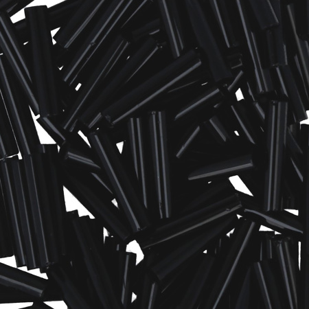 Бисер TOHO Bugle, размер 9мм, цвет #49 (Непрозрачный, черный), 10 грамм