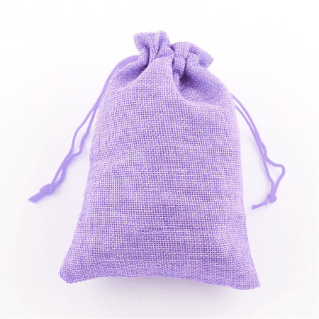 Мешочек из джутовой мешковины с добавлением синтетических волокон, 14х10см, сиреневого цвета, 2 шт.