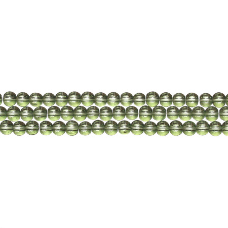 Бусины стеклянные, 4мм, светло-зеленые, 80 шт., низка