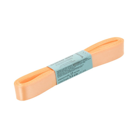 Лента атласная, Gaммa, 12мм, светло-оранжевая №071, моток, 5 метров