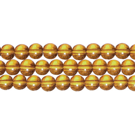 Бусины стеклянные, 8мм, янтарно-коричневые, 40 шт., низка