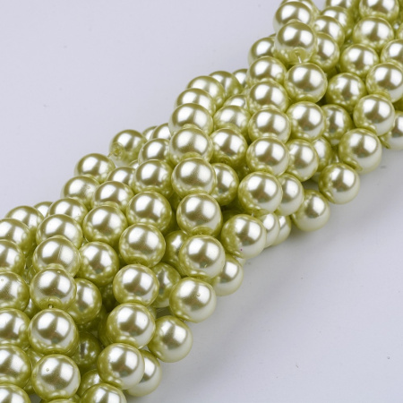 <p>
Стеклянные бусины с покрытием под жемчуг нежно-зеленого цвета. Бусины могут немного отличаться по форме и размеру, быть слегка приплюснутыми у отверстия. Оттенок может немного отличаться от представленного на фото. Цена за низку 80 см, около 70 шт.
</p>