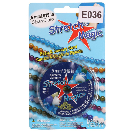 Нить - резинка для браслетов Stretch Magic, 0.5мм, прозрачная, катушка, 10 метров