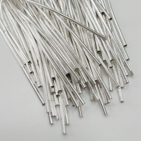 Канитель, 1.5-1.9мм, extra heavy, гладкая, серебристая, 30-40 см, 1 шт.