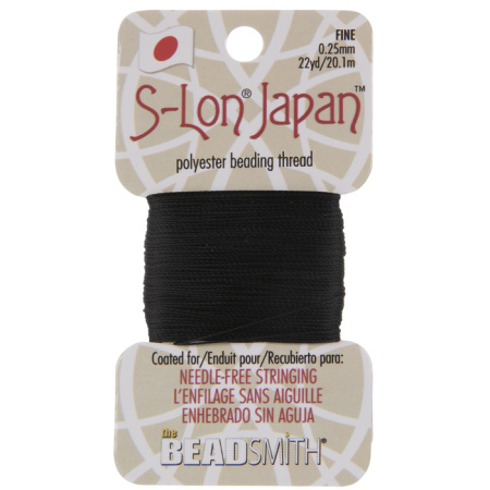 Нить полиэстеровая, S-Lon Japan, толщина 0.25мм, цвет чёрный, моток, 20.1 метра