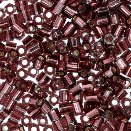 <p>Японский бисер TOHO Hexagon (шестигранный Тохо), размер 11/0 (2.2 мм). Прозрачный аметистовый с серебристой сердцевиной (Silver-Lined Amethyst). Оттенок может отличаться от фотографии. Цена за 10 грамм. Среднее количество бисерин в 1 грамме Toho шестиугольном 11/0 от 80 до 90 штук, может сильно варьироваться в зависимости от вида бисера.</p>