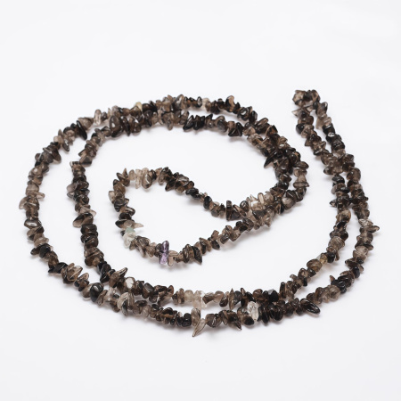 Бусины каменные, раухтопаз, сколы, 2-5мм, 400 шт., низка