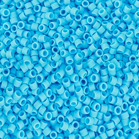 Бисер TOHO цилиндрический, размер 11/0, цвет #43F (Непрозрачный матовый, голубая бирюза), 10 грамм