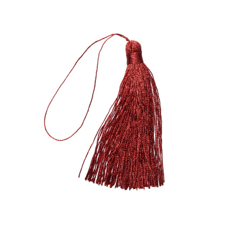 Кисточка декоративная, 60х6мм, нейлоновая, красно-коричневая, 1 шт.