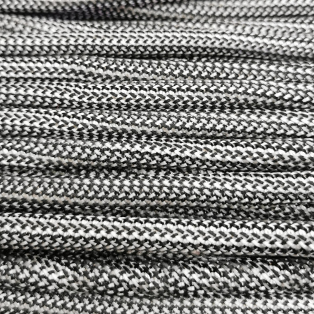 Шнур плетеный с сердечником, около 10мм, полиэстер, черно-белый меланж, 90 см, 1 шт.