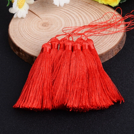 Кисточка декоративная, 60х6мм, нейлоновая, красная, 1 шт.