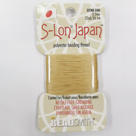 Нить полиэстеровая, S-Lon Japan, толщина 0.2мм, цвет бежевый, моток, 20.1 метра