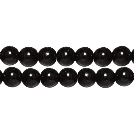 <p>
Стеклянные бусины с глянцевым покрытием чёрного цвета. Бусины могут немного отличаться по форме и размеру, быть слегка приплюснутыми у отверстия. Оттенок может немного отличаться от представленного на фото. Цена за низку 80 см, около 70 шт.
</p>