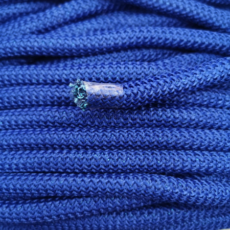 Шнур плетеный с сердечником, около 10мм, полиэстер, синий, 90 см, 1 шт.