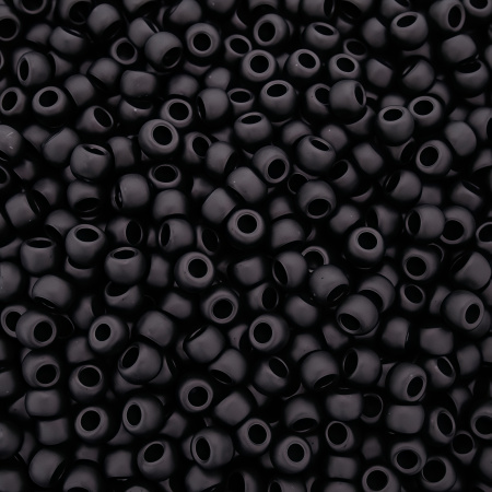 Бисер TOHO круглый, размер 11/0, цвет #49F (Непрозрачный матовый, черный), 10 грамм
