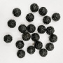 <p>Круглые бусины с резным узором из натурального камня - чёрного обсидиана, могут попадаться бусины с коричневатым и зеленоватым оттенком. Оттенок может отличаться от фотографии и в разных поставках. Ручная резьба по камню. Сорт 2: на бусинах возможны небольшие трещинки и сколы. Бусины могут немного отличаться по форме и размеру. Цена за 1 бусину.</p>