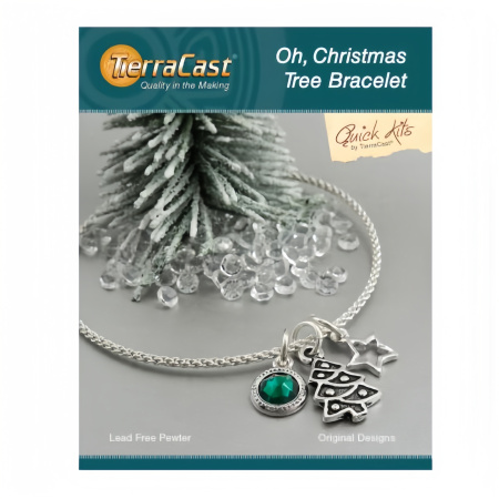 Набор для сборки украшения, 150-228мм, TierraCast, браслет Oh, Christmas Tree, посеребренный