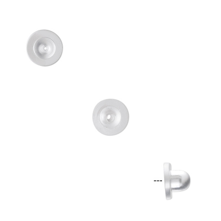 Застежки для пусет, 7х5мм, базовый материал - безлатексная резина, без покрытия, 5 пар