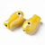 Бусина фарфоровая, 20х10х8мм, стилизованная рыбка, жёлтая с перламутровым отливом, 5 шт.
