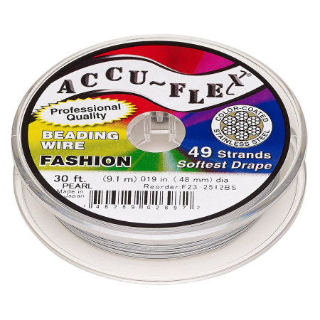 Тросик ювелирный Accu-Flex 49 струн, 0.48мм (0.019in), жемчужный, катушка 9.1 метра