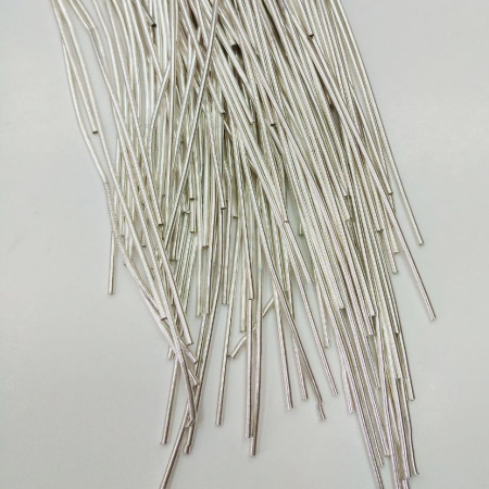 Канитель, 1.3мм, heavy, гладкая, посеребренная, 30-40 см, 1 шт.