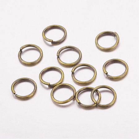Соединительное колечко, 6мм (толщина 0.7мм, внутренний размер 4.6мм), базовый материал - железо, бронза, 10 грамм