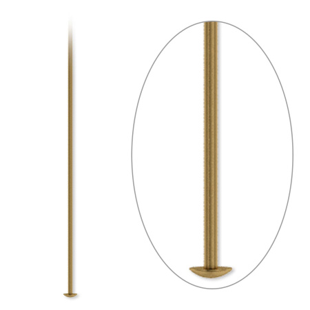 Пины со шляпкой, 101х0.723мм, базовый материал - латунь, античные позолоченные (цвет - бронза), 10 шт.