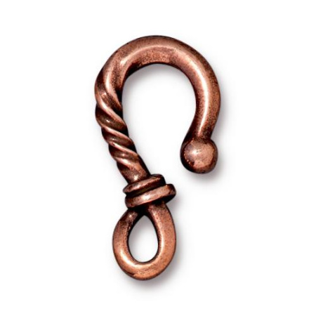 Застежка, 25х12мм, TierraCast, Витой крючок, базовый материал - оловянный сплав, медный, 1 шт. Застежка, 25х12мм, TierraCast, Витой крючок, базовый материал - оловянный сплав, медный, 1 шт.