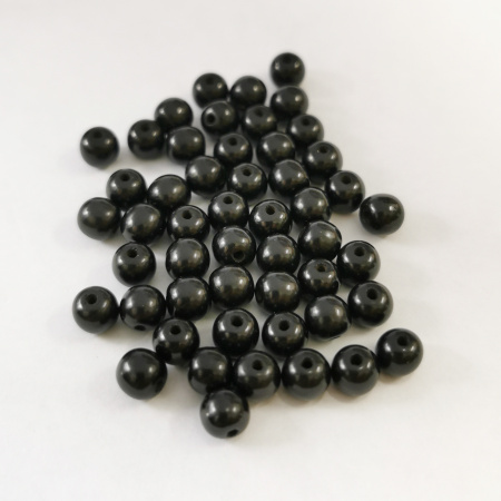 Бусины каменные, гагат, 6-7мм, 20 шт.