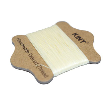 Нить нейлоновая вощёная, 0.65мм, кремовая, моток, 20 метров