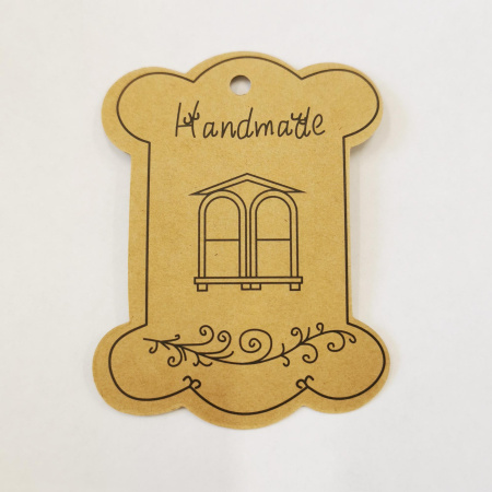 Карточка для демонстрации украшений, 103х78мм, с окошками и надписью Handmade, картон, 5 шт.