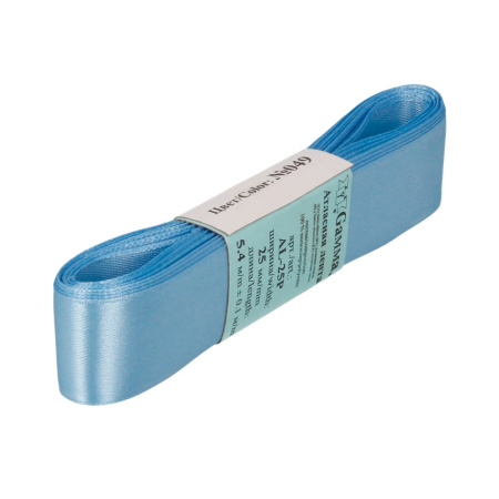 Лента атласная, Gaммa, 25мм, голубая №049, моток, 5 метров Лента атласная, Gaммa, 25мм, голубая №049, моток, 5 метров