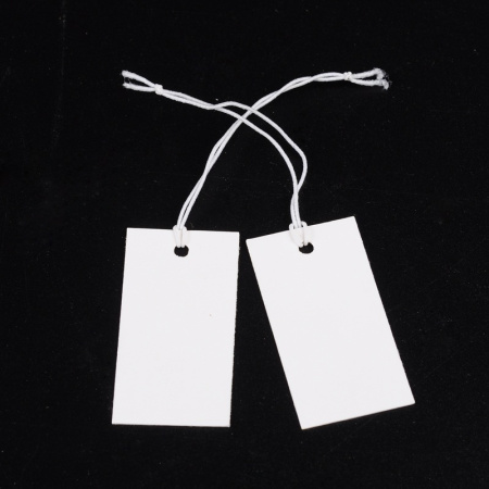 Ценники ювелирные, 35х18мм, картон с резинкой, белые, 50 шт.