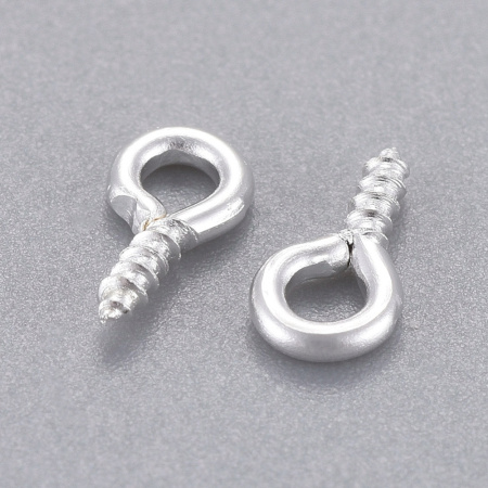 Штифт вкручивающийся, 8.5х4мм, с петелькой, базовый материал - железо, серебристого цвета, 5 грамм