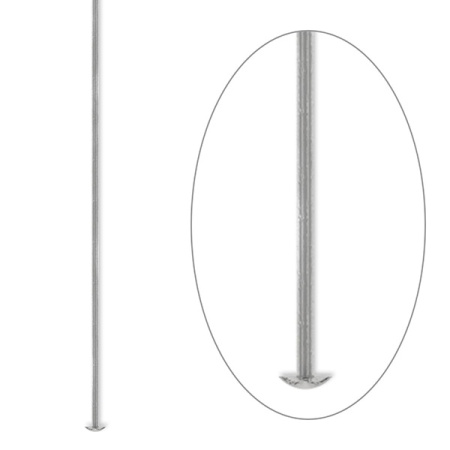 Пины со шляпкой, 50х0.723мм, базовый материал - латунь, античные посеребренные, 20 шт. Пины со шляпкой, 50х0.723мм, базовый материал - латунь, античные посеребренные, 20 шт.