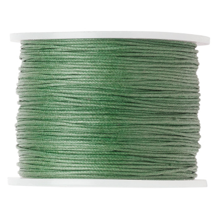 Шнур хлопковый вощеный, около 0.5-1мм, темно-зеленый, 10 метров