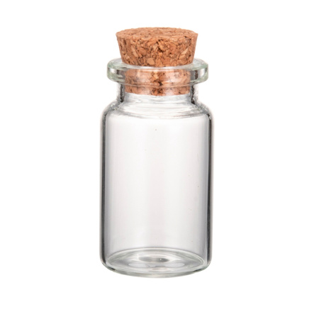 Бутылочка для декорирования, 40х22мм, базовый материал - стекло, стеклянная с пробкой, 5 шт.