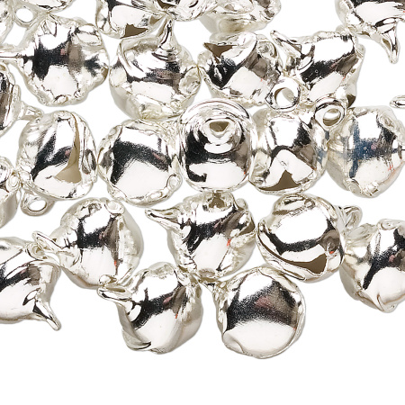Подвеска, 12х10мм, бубенчик большой, базовый материал - сталь, серебристого цвета, 20 шт.
